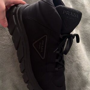 Prada womens Black High-Top Sneakers